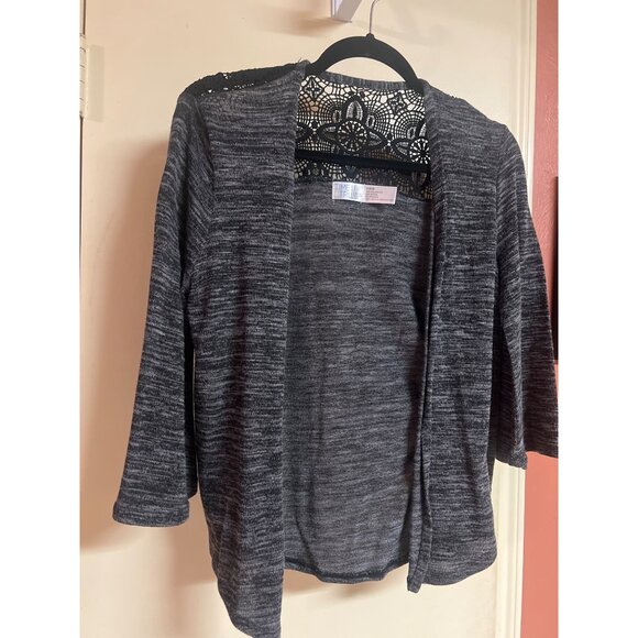 Time and Tru Small Gray Open Front Cardigan - Picture 2 of 5